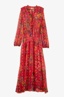 Farm Rio Red Sunset Tapestry Embroidered Maxi Dress -Outer Aura 301808 06 1 scaled