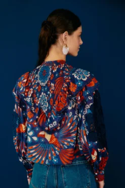 Farm Rio Navy Pineapple Flowers Blouse 5 Farm Rio Navy Pineapple Flowers Blouse -Outer Aura 301819 03 scaled