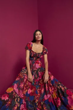 Farm Rio Mixed Wild Life Lenzing™ Ecovero™ Viscose Maxi Dress