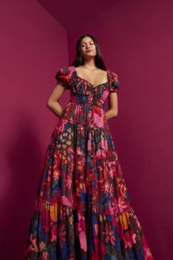 Farm Rio Mixed Wild Life Lenzing™ Ecovero™ Viscose Maxi Dress -Outer Aura 301881 05 scaled