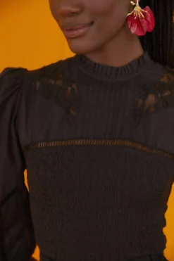 Farm Rio Black Lace Blouse -Outer Aura 301996 03