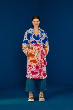 Farm Rio Multicolored Wild Hearts Fleece Coat -Outer Aura 302194 03 scaled