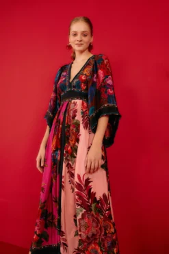 Farm Rio Flower Scarves Maxi Dress