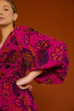 Farm Rio Pink Macaw Forest Maxi Dress 9 Farm Rio Pink Macaw Forest Maxi Dress -Outer Aura 303789 02