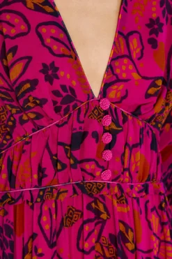 Farm Rio Pink Macaw Forest Maxi Dress 10 Farm Rio Pink Macaw Forest Maxi Dress -Outer Aura 303789 05