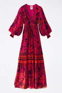 Farm Rio Pink Macaw Forest Maxi Dress 11 Farm Rio Pink Macaw Forest Maxi Dress -Outer Aura 303789 06