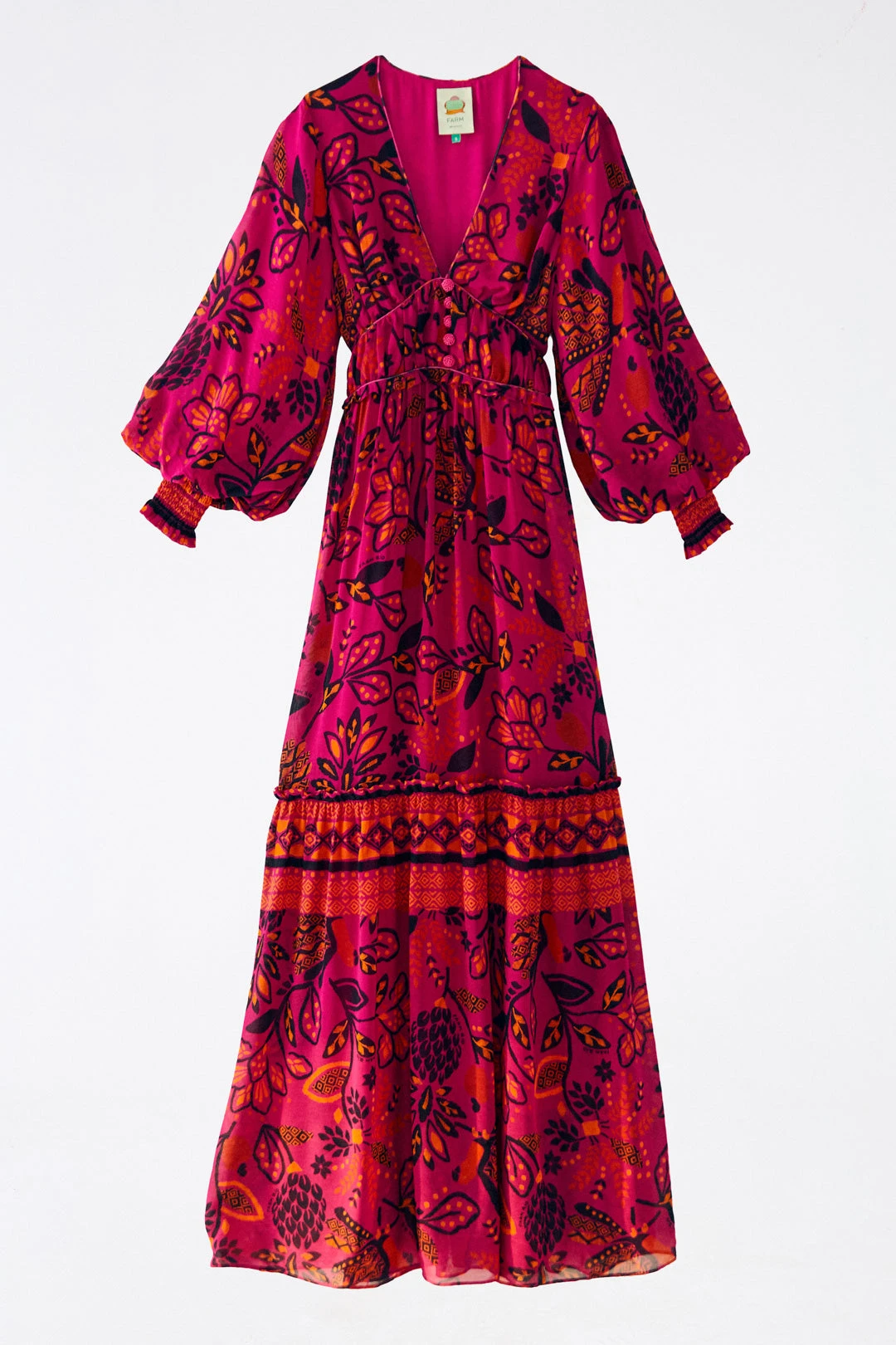 Farm Rio Pink Macaw Forest Maxi Dress 6 Farm Rio Pink Macaw Forest Maxi Dress - Image 6