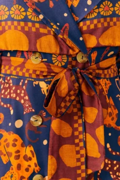 Farm Rio Navy Animal Sky Trench Coat -Outer Aura 303838 05