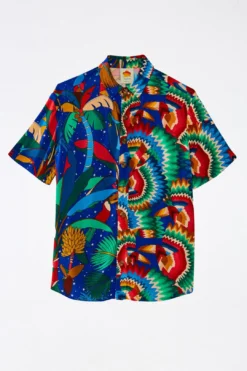 Farm Rio Mixed Blue Prints Unisex Shirt -Outer Aura 303855 06