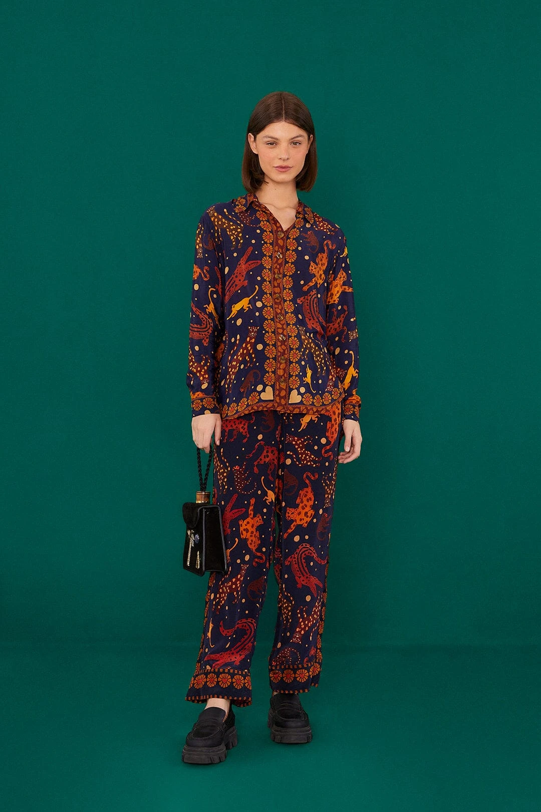 Farm Rio Navy Animal Sky Shirt 2 Farm Rio Navy Animal Sky Shirt - Image 2