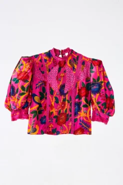 Farm Rio Pink Sweet Forest Blouse -Outer Aura 303876 05