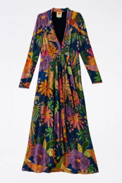 Farm Rio Navy Cool Macaw Maxi Dress -Outer Aura 303923 06