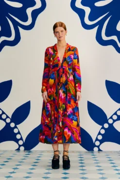 Farm Rio Rainbow Forest Maxi Dress -Outer Aura 303925 01