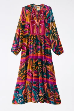 Farm Rio Graphic Foliage Embroidered Maxi Dress 11 Farm Rio Graphic Foliage Embroidered Maxi Dress -Outer Aura 303932 06