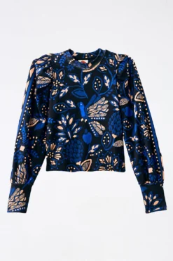 Farm Rio Black Macaw Forest Sweatshirt -Outer Aura 303959 06