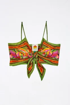 Farm Rio Toucans Scarf Lenzing™ Ecovero™ Viscose Crop Top -Outer Aura 303977 06