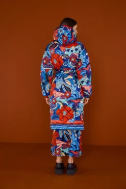 Farm Rio Black Graphic Floral Reversible Puffer Jacket -Outer Aura 304120 04