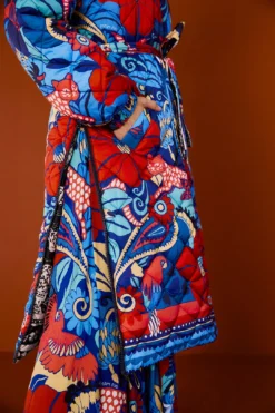 Farm Rio Black Graphic Floral Reversible Puffer Jacket -Outer Aura 304120 05