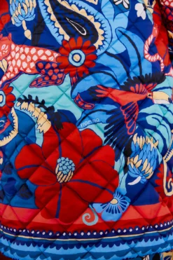 Farm Rio Black Graphic Floral Reversible Puffer Jacket -Outer Aura 304120 06