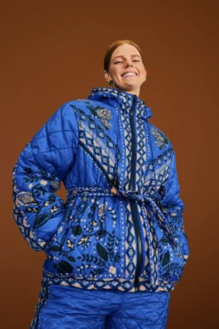 Farm Rio BlackMacaw Forest Reversible Puffer Jacket