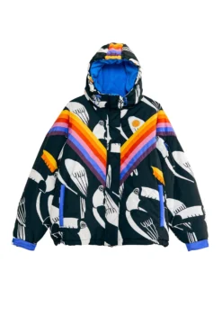 Farm Rio Black Graphic Toucans Ski Puffer Jacket -Outer Aura 304125 08 scaled