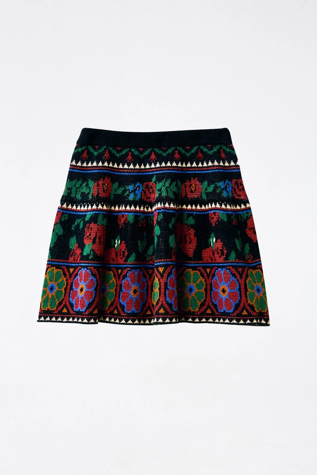 Farm Rio Black Flower Tapestry Sweater Skirt 5 Farm Rio Black Flower Tapestry Sweater Skirt - Image 5