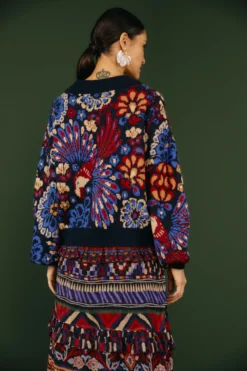 Farm Rio Navy Pineapple Flowers Sweater -Outer Aura 304516 03 scaled