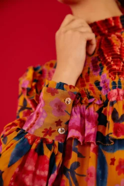 Farm Rio Yellow Floral Dream Blouse -Outer Aura 304566 04 1 scaled