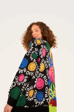 Farm Rio Mixed Prints Smiley® Cardigan -Outer Aura 305156 03 scaled