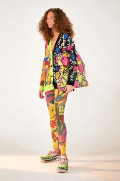 Farm Rio Mixed Prints Smiley® Cardigan -Outer Aura 305156 04 scaled