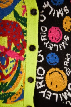 Farm Rio Mixed Prints Smiley® Cardigan -Outer Aura 305156 05 scaled