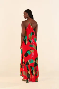 Farm Rio Red Heliconia Maxi Dress -Outer Aura 305296 04