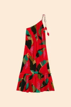 Farm Rio Red Heliconia Maxi Dress -Outer Aura 305296 06
