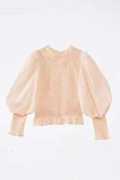 Farm Rio White Smocked Blouse -Outer Aura 305375 04 scaled