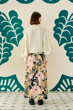 Farm Rio White Handmade Flowers Sweater -Outer Aura 305388 04