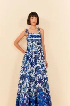 Farm Rio Sweet Rio Tie Strap Maxi Dress