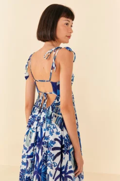 Farm Rio Sweet Rio Tie Strap Maxi Dress -Outer Aura 306061 03