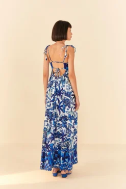 Farm Rio Sweet Rio Tie Strap Maxi Dress -Outer Aura 306061 04