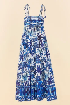 Farm Rio Sweet Rio Tie Strap Maxi Dress -Outer Aura 306061 06