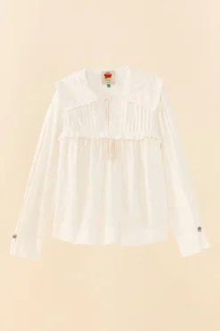 Farm Rio Off-White 3D Flowers Blouse -Outer Aura 306074 06