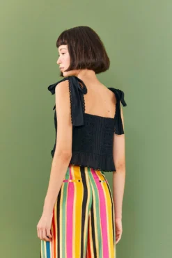 Farm Rio Black Lace Top -Outer Aura 306075 03