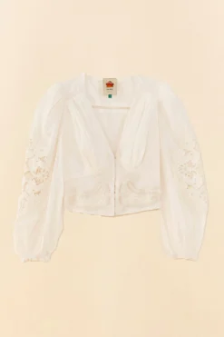 Farm Rio Off-White Lace Blouse -Outer Aura 306081 06