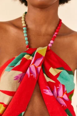 Farm Rio Red Heliconia Crop Top -Outer Aura 306084 04