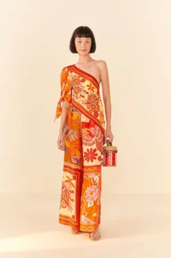 Farm Rio Forest Mixed Scarves Lenzing™ Ecovero™ Viscose Crop Top -Outer Aura 306093 02