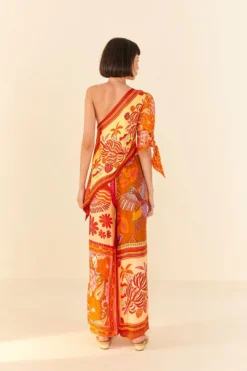 Farm Rio Forest Mixed Scarves Lenzing™ Ecovero™ Viscose Crop Top -Outer Aura 306093 03