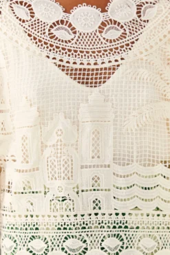 Farm Rio Off-White Morada Boa Guipire Blouse 8 Farm Rio Off-White Morada Boa Guipire Blouse -Outer Aura 306104 04