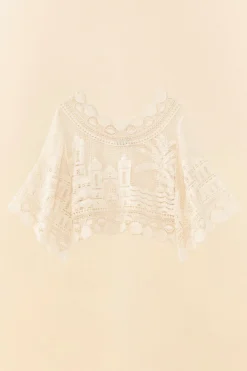 Farm Rio Off-White Morada Boa Guipire Blouse 9 Farm Rio Off-White Morada Boa Guipire Blouse -Outer Aura 306104 05