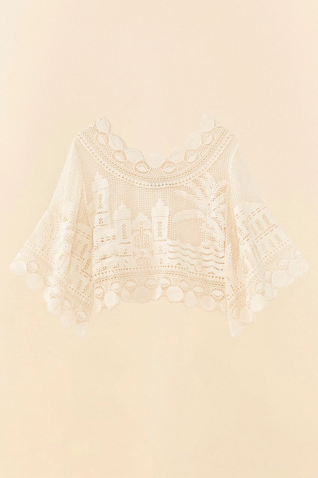 Farm Rio Off-White Morada Boa Guipire Blouse 5 Farm Rio Off-White Morada Boa Guipire Blouse - Image 5