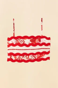 Farm Rio Off-White Rio Tiles Crop Top -Outer Aura 306125 05