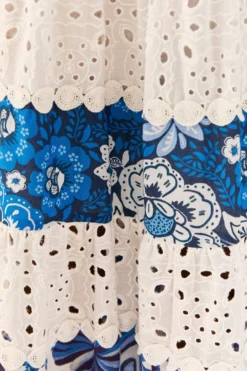 Farm Rio Mixed White And Blue Prints Maxi Dress 8 Farm Rio Mixed White And Blue Prints Maxi Dress -Outer Aura 306205 04